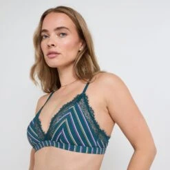 SOUTIEN-GORGE SANS ARMATURES MICROFIBRE MULTICO BLEU -Rougegorge Boutique 21211800 M