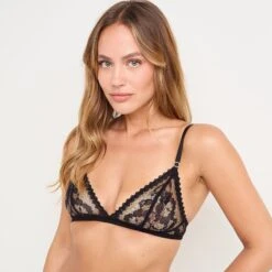 SOUTIEN-GORGE SANS ARMATURES DENTELLE NOIR -Rougegorge Boutique 21214700 M