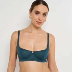 SOUTIEN-GORGE CORBEILLE DENTELLE BLEU -Rougegorge Boutique 21215401 M