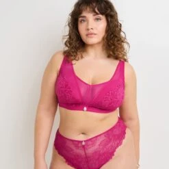 SOUTIEN-GORGE SANS ARMATURES DENTELLE FUCHSIA