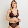 SOUTIEN-GORGE PLUNGE MULTICO NOIR 1 SOUTIEN-GORGE PLUNGE MULTICO NOIR -Rougegorge Boutique 21245000 F