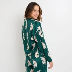 CHEMISE MANCHES LONGUES MULTICO VERT -Rougegorge Boutique 21263801 D