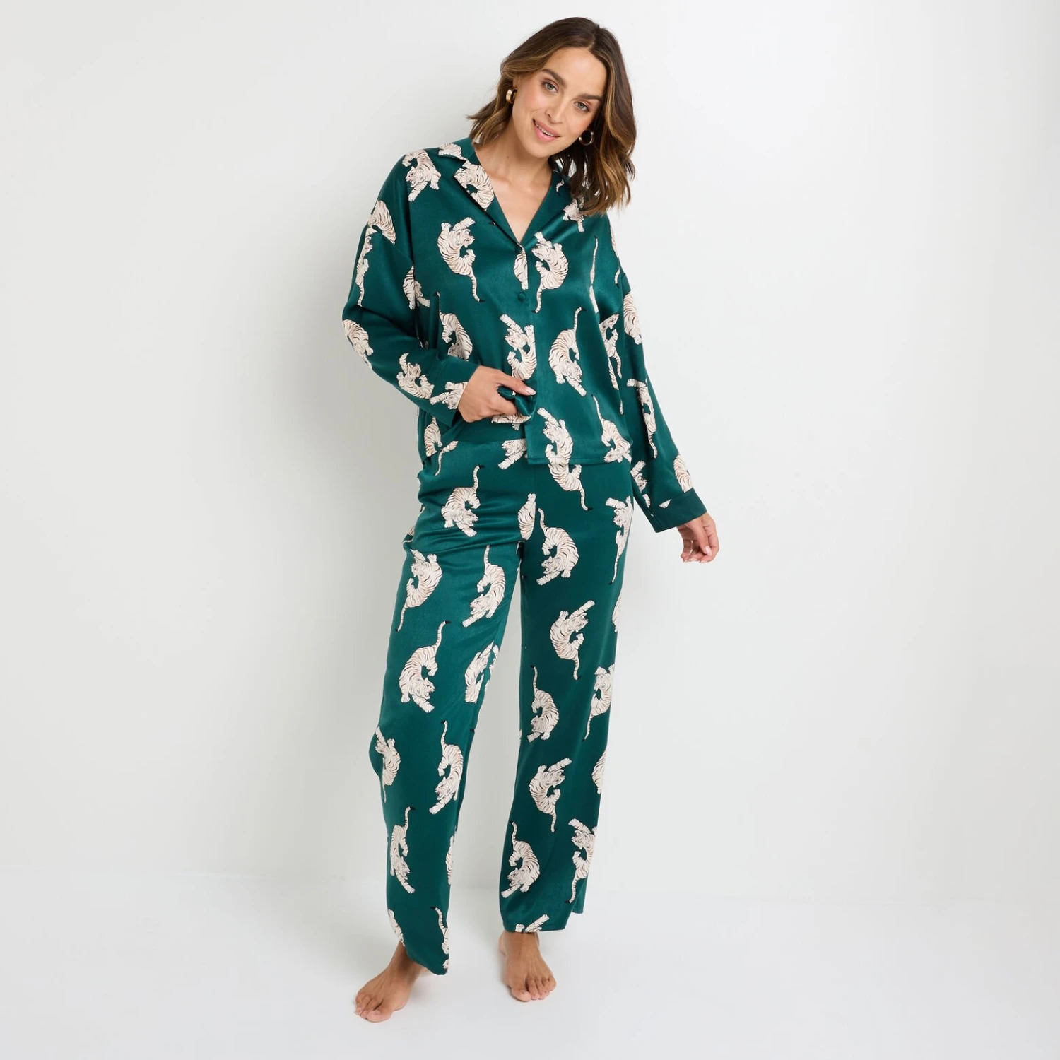 PANTALON DE PYJAMA MULTICO VERT PANTALON DE PYJAMA MULTICO VERT -Rougegorge Boutique 21263901 F