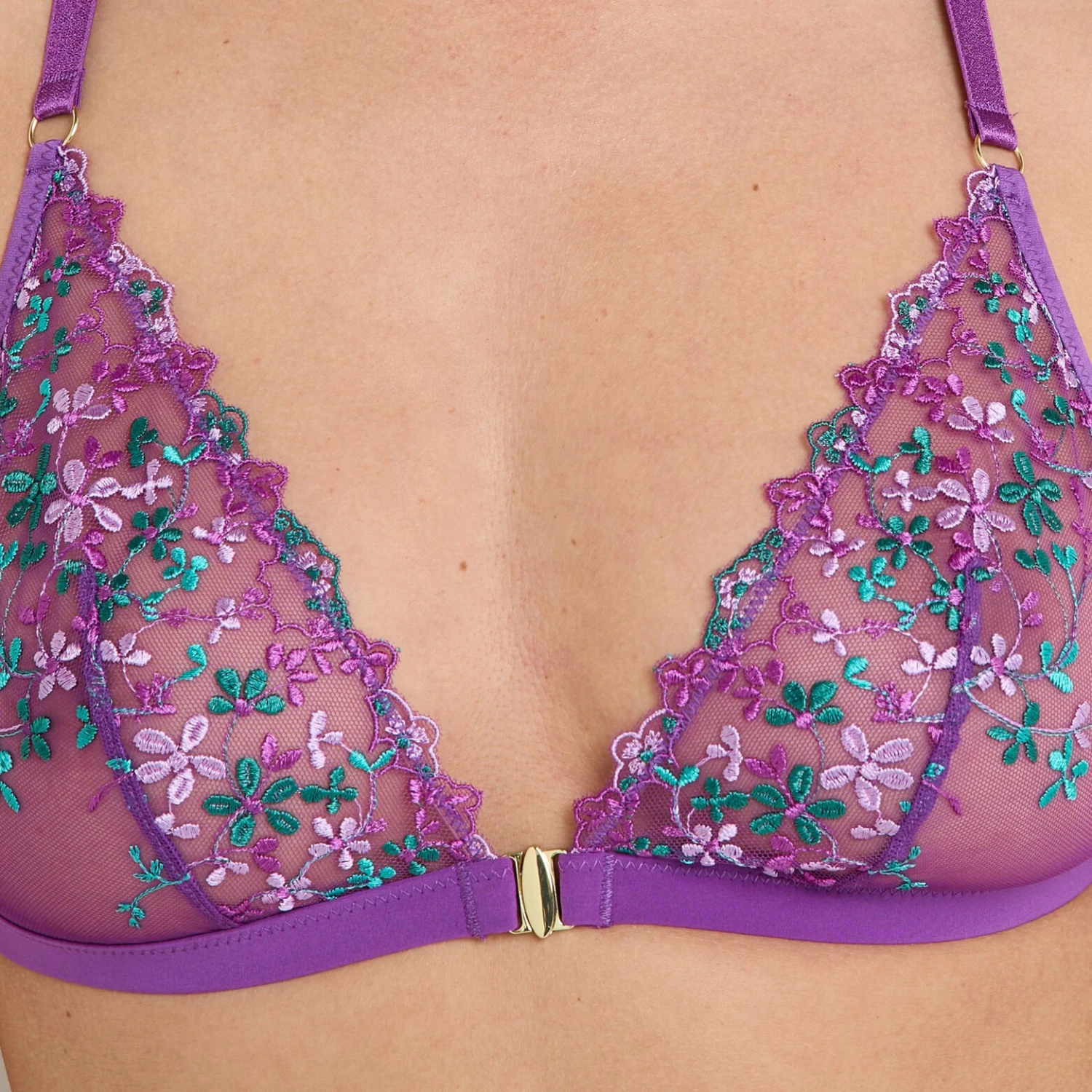 SOUTIEN-GORGE SANS ARMATURE MULTICO VIOLET SOUTIEN-GORGE SANS ARMATURE MULTICO VIOLET -Rougegorge Boutique 21319400 Z