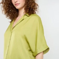 Chemise Manches Courtes Satin VERT -Rougegorge Boutique 21321301 Z
