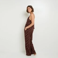 PANTALON 7/8 MULTICO MARRON -Rougegorge Boutique 21354801 D