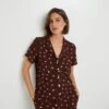 CHEMISE MANCHES COURTES MULTICO MARRON -Rougegorge Boutique 21355001 F
