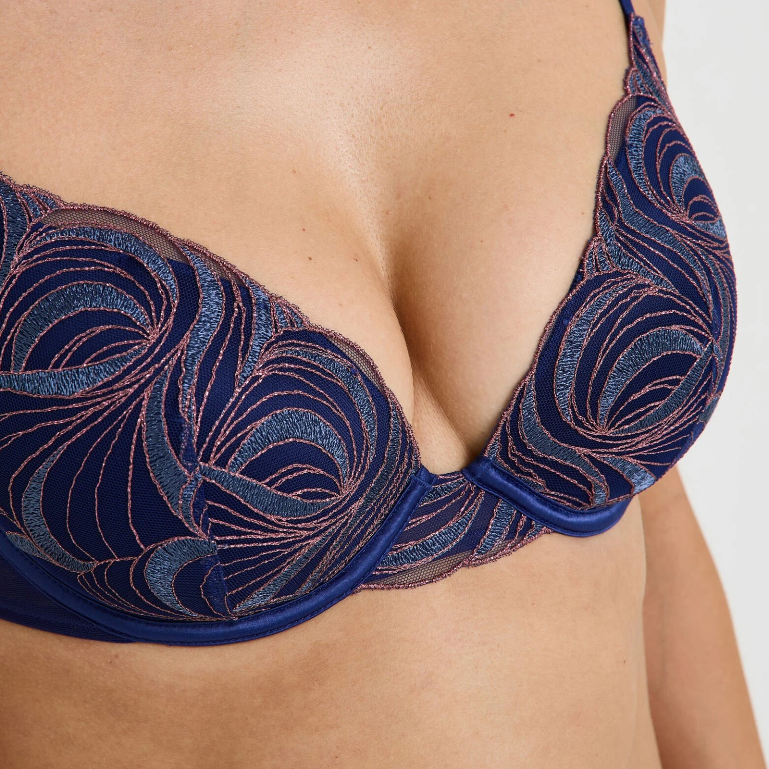SOUTIEN-GORGE AMPLIFORME PLUNGE MULTICO BLEU SOUTIEN-GORGE AMPLIFORME PLUNGE MULTICO BLEU -Rougegorge Boutique 21371100 Z