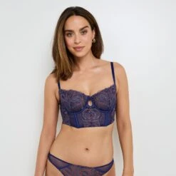 SOUTIEN-GORGE CORBEILLE BUSTIER MULTICO BLEU