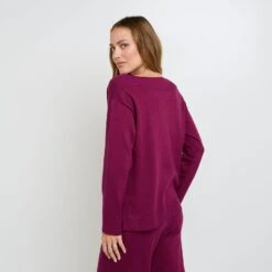 PULL AVEC LUREX BORDEAUX -Rougegorge Boutique 21498100 D
