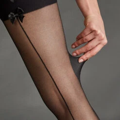 BAS PORTE-JARRETELLE 20D NOIR -Rougegorge Boutique 40116400 Z