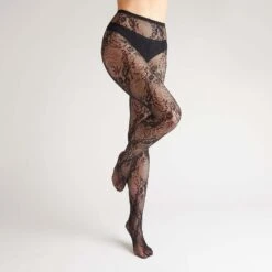 COLLANT DENTELLE 30 DENIERS NOIR