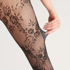 COLLANT DENTELLE 30 DENIERS NOIR -Rougegorge Boutique 40140400 Z