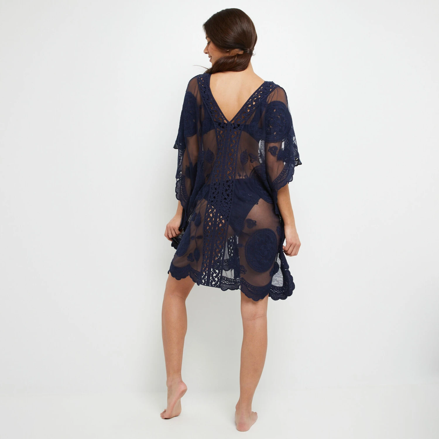 BEACHWEAR TUNIQUE BRODEE MARINE BEACHWEAR TUNIQUE BRODEE MARINE -Rougegorge Boutique 42582503 D