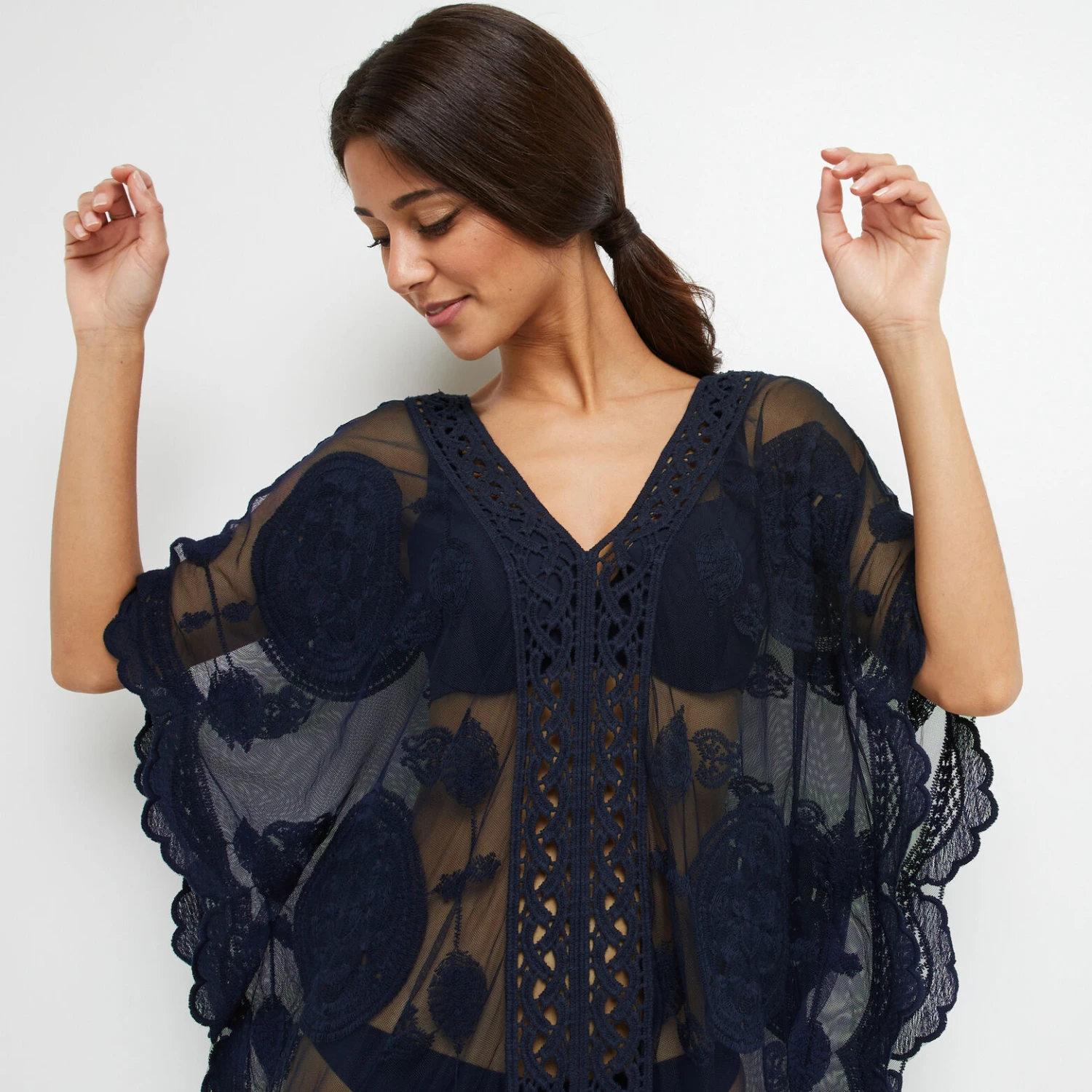 BEACHWEAR TUNIQUE BRODEE MARINE BEACHWEAR TUNIQUE BRODEE MARINE -Rougegorge Boutique 42582503 M