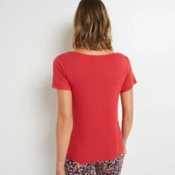 TEE SHIRT MANCHES COURTES ROSE 5 TEE SHIRT MANCHES COURTES ROSE -Rougegorge Boutique 43186803 D