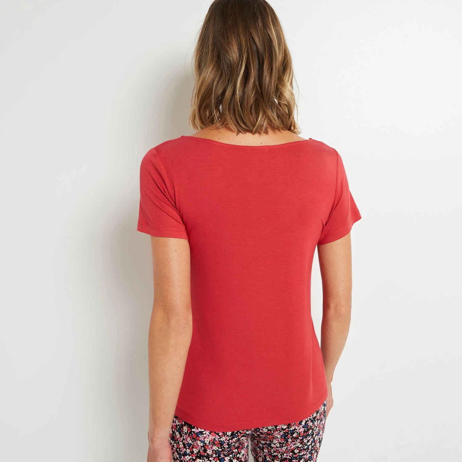 TEE SHIRT MANCHES COURTES ROSE TEE SHIRT MANCHES COURTES ROSE -Rougegorge Boutique 43186803 D