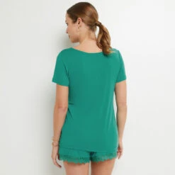 TEE SHIRT MANCHES COURTES VERT 5 TEE SHIRT MANCHES COURTES VERT -Rougegorge Boutique 43186804 D