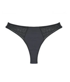 Tanga Microfibre Et Tulle NOIR